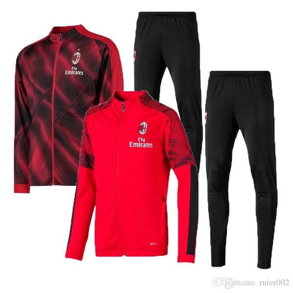 

new ac soccer jersey adulto manga curta kit 19 20 milan higuain camisa de futebol kaka treino terno calhanoglu bonucci foo ac training suit, Blue;black