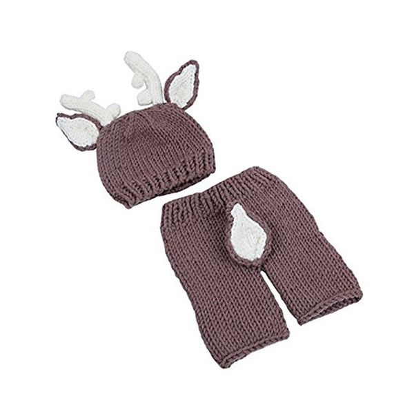 

baby p props baby girls boys knit outfits costume hat and pants (deer, Yellow