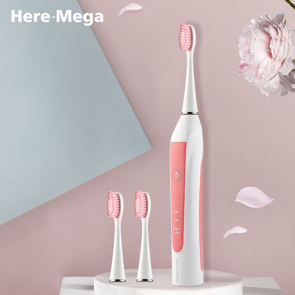 

here mega sonic electric toothbrush automatic toothbrush rechargeable ultrasonic toothbrush heads replaceable whitening