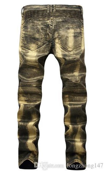 

мужских джинсы тонкого случайных jeans мужчины модельер biker брюки mens straight jeans полировальных брюк motorcycle брюки большого размера, Blue