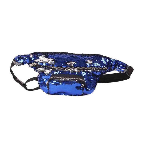 

ocardian funny bag fashion outdoor sports wasit bag casual denim double color sequins envelope waist pack dropship a30