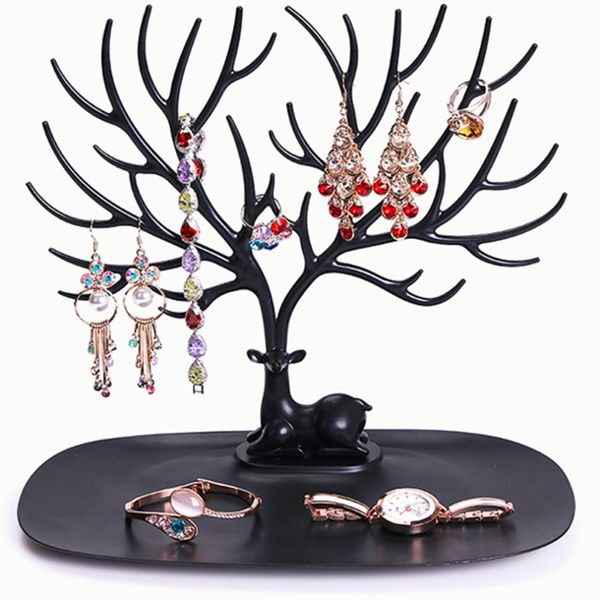 

2017 new display organizer holder show rack jewelry necklace ring earring tree stand drop shipping