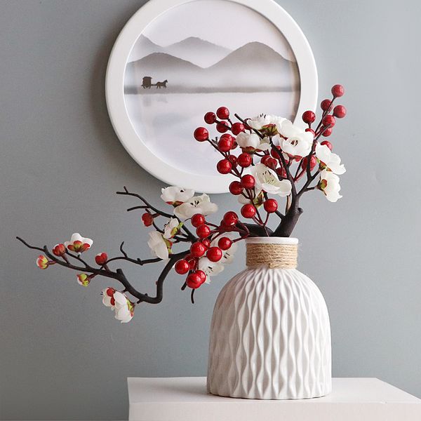 

artificial plum blossoms silk flowers for crafting sakura tree branches home table living room wedding garden decoration