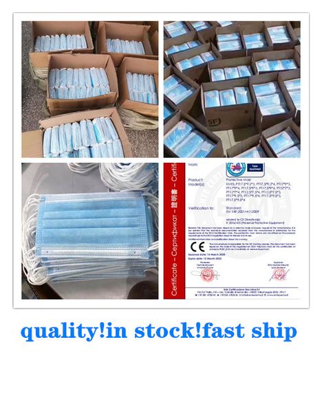 

2020 In stock fast ship quality Disposable Face Mouth Masks Anti PM2.5 Breathing Safety Masks Face Care Elastic Earloop Mask Non-woven Cover