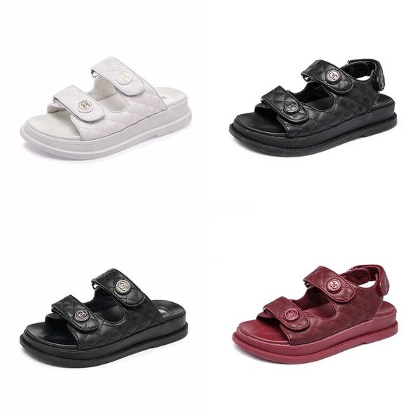 

gladiator genuine leather hollow out flat sandals ladies casual soft bottom summer shoes women beach sandal y190704#587, Black