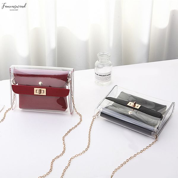 

2020 women shoulder bag pvc jelly bag female new fashion cool lock mini crossbody messenger bags for girls children