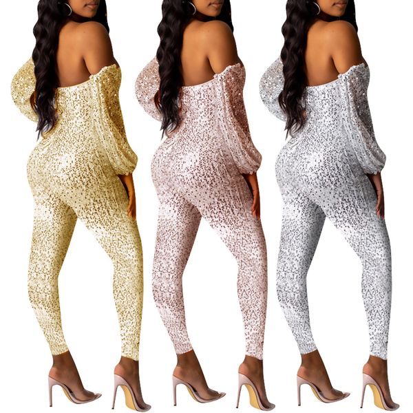 

мода женщин sequined с длинным рукавом комбинезона новое прибытие сексуальные женщины комбинезон для партии высокого качества горячие romper, Black;white