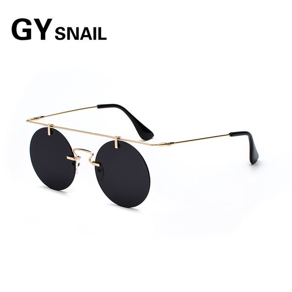 

gysnail1 vintage round sunglasses women men sunglass steam punk metal frame brand designer retro steampunk sun glasses female, White;black