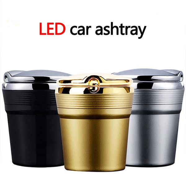 

car ashtray with cover creative personality with led lights covered car inside the multi-function universal supplies