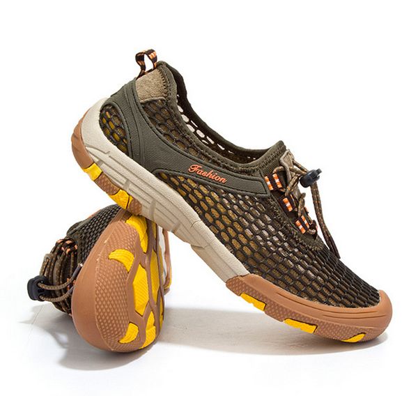 

summer new men's hiking shoes honeycomb mesh hollow sneakers outdoor sets of amphibious net shoes non-slip trekking athletic