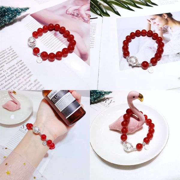 

7 a level natural red agate piggy black snow bracelet hand string men and women fund competitive products gift kids bracelets