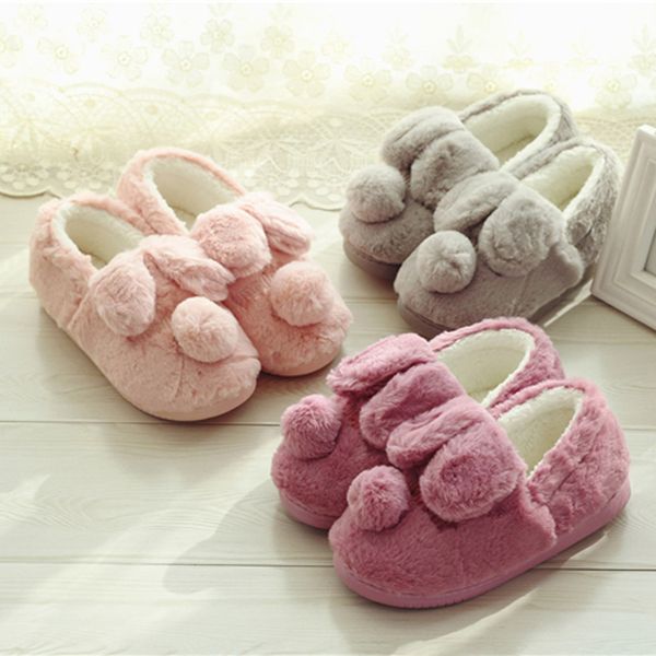 

warm winter slippers indoor home mute cute soft plush ball women interior boots winter christmas home slippers soft cotton, Black