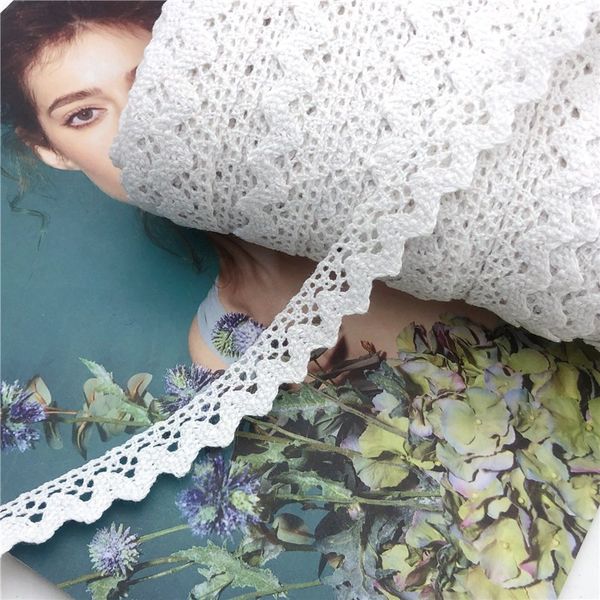 

wholesale 400yards white and beige cotton lace crochet ribbon lace width 15mm lace trim edging wedding, Black