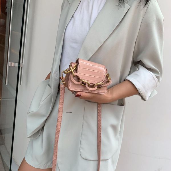 

камень pattern кожа pu crossbody сумка для женщин толстых цепей дизайна плеча сумки lady mini tote сумки губной помады