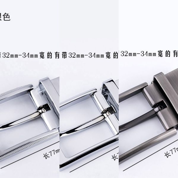 

men's accessory belt clip 3.5cm belt high-grade zinc alloy pin buckle pin buckle customized accessories, Slivery;black