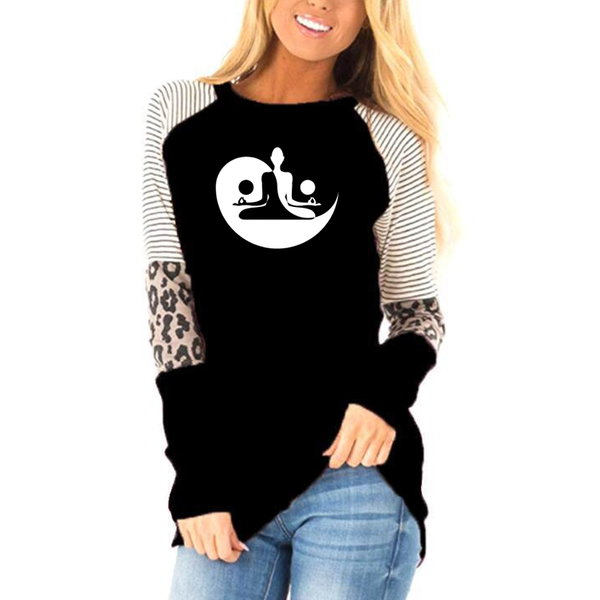 

vintage vogue yin yang printing girl shirt autumn fashion women t shirt novelty casual zen meditation long sleeve t, White