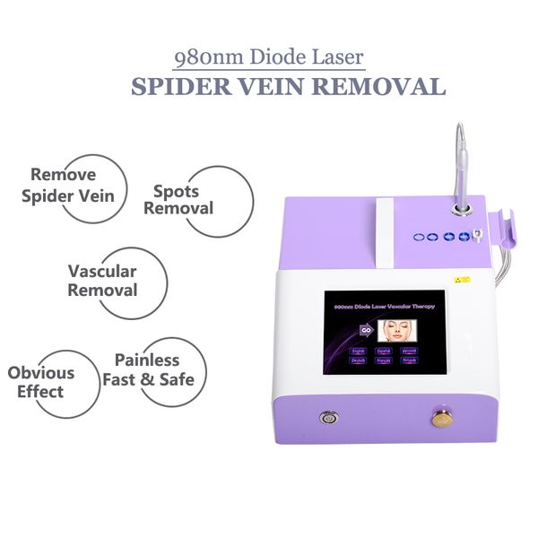 

clinic use 980nm varicose veins spider removal machine 980 diode laser vascular removal veins laser treatment machine, Black