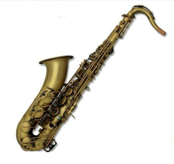 Hochwertiges B-Tenor-Saxophon Neue Ankunft Messing Matt Antik Kupfer Musikinstrument Abalone Shell Button Sax mit Mundstück