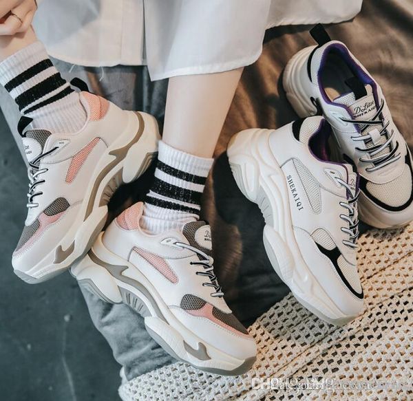 

2020 fashion women shoes light and breathable sports shoes casual shoes, Black