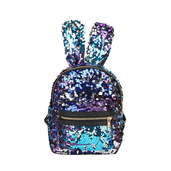 Neonate Orecchie di coniglio Zaini Cartone animato Paillettes Bambini Mini coniglietto Borsa a tracolla Boutique Borsa da viaggio moda Borsa 6 colori C5993