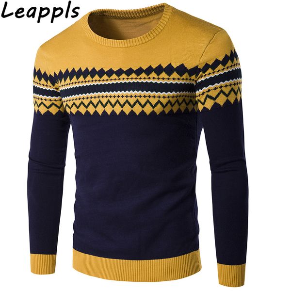 

leappl sweater men england style fashion o-neck jacquard men clothes pullover christmas sweater pullovers autumn winter new, White;black