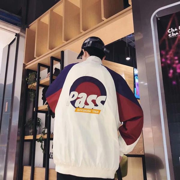 

2020 autumn men's korean hooded jackets male loose baseball large size jacket men collage streetwear coat, Black;brown