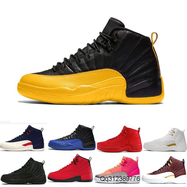 

new 12 12s men basketball shoes winterized wntr gym red white black flu game royal ball punch university gold blue taxi shoe