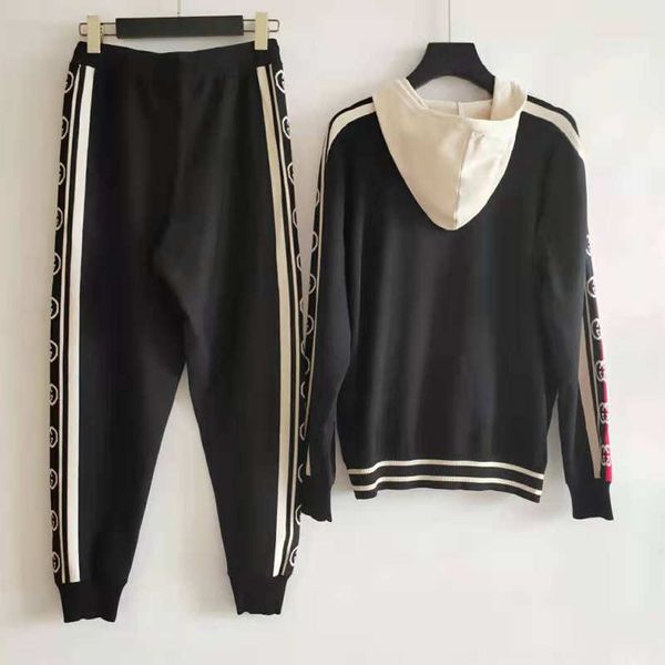 

женщины дизайнерские спортивные костюмы с капюшоном мода письмо печати полосатый боковой шаблон бренд куртка для леди топы женский спортивны, White