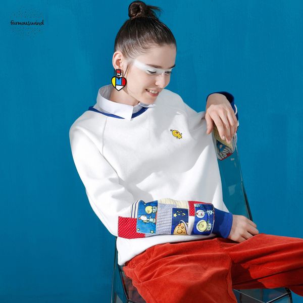 

women sweatshirts and tracksuits hoodies 2019 harajuku cartoon printed pullover o neck long sleeve sweatshirt sudadera, Black