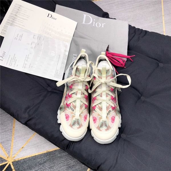 

new high-end brand di home new trend women's shoes floral running shoes wild fashion casual sports shoes 05, Black