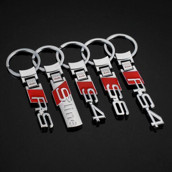 

2 шт 3D логотип автомобиля брелок брелок Auto Key Ring Key Chain Держатель Keyfob для Audi Sline S4 S6 RS