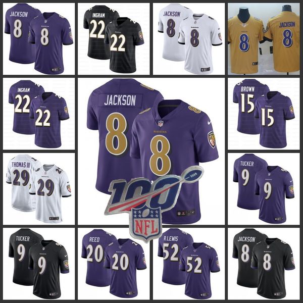 

Baltimore 13 raven 100th 13 nfl jer ey 8 lamar jack on 9 ju tin tucker 22 mark ingram ii youth women men american football jer ey, Black