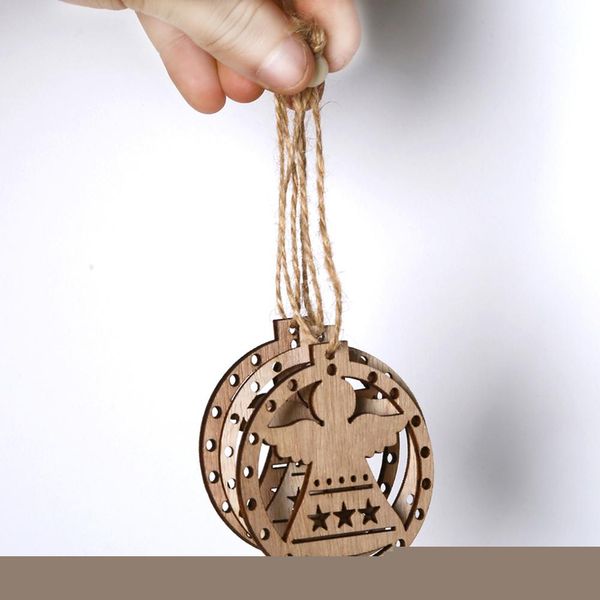 

2019 new 3pcs/set wooden nordic vintage diy christmas angel christmas tree decoration pendant on sale