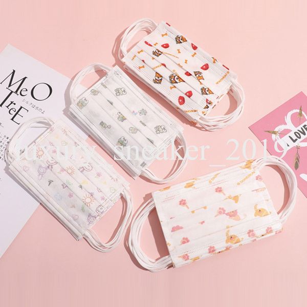 

kids cute animal earloop disposable masks 3-layers breathable face masks pm2.5 non-woven outdoor face proof masks