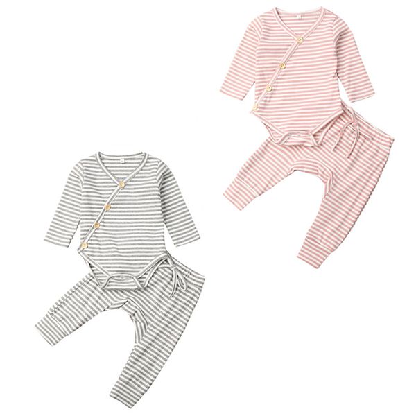 

newborn baby girl boy clothes knitted long sleeve romper leggings pants outfit, White