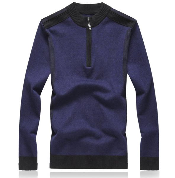 

sweater casual mens fashion sweater long sleeve solid color lapel large size zipper business classic slim autumn brand, White;black
