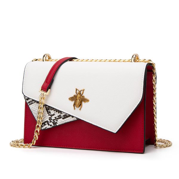 

2019 ruil women snake stitching little bee bags fashion zipper handbag casual shoulder messenger bag new sac femme