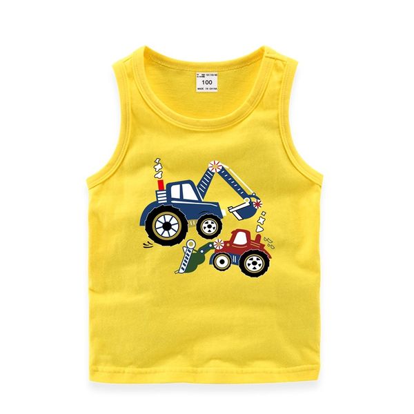 

boys girls kids casual cartoon car printing vest christmas baby boy clothes vest spring summer cotton children for boys top, Blue