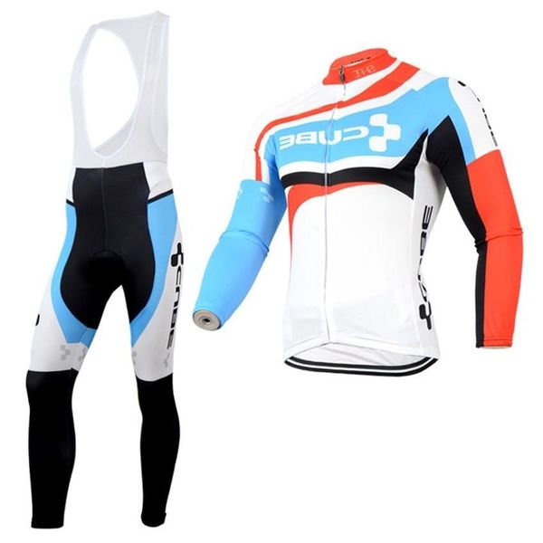 

pro team cube cycling jersey long sleeves mtb bike maillot ropa ciclismo men quick dry bicycle clothing suits c0402, Black;red