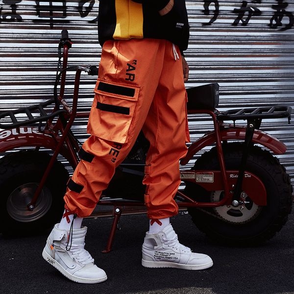 

men's multi-pocket harem pants new hip hop baggy joggers trousers fashion casual streetwear functional pants, Blue