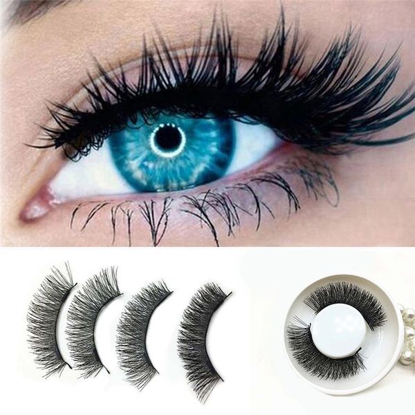

fake eyelashes 1 pair 3d magnetic false eyelashes lashes reusable false magnet make up crisscross eyelash maquiagem