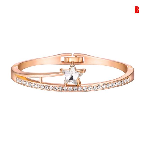 

sparkling rhinestone bracelet fashion crystal bangle women daily wrist jewelry lxh, White