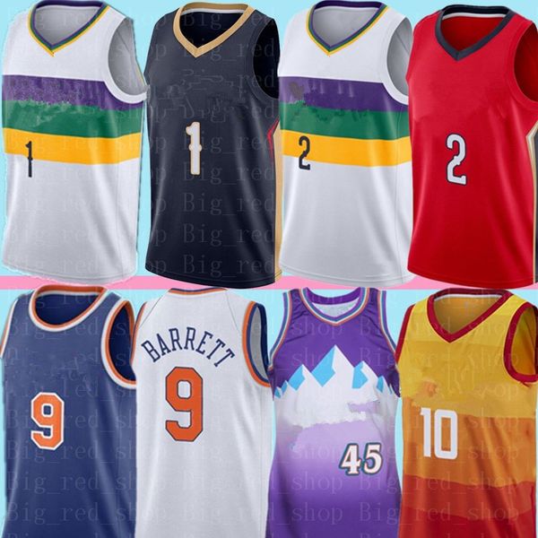 

ncaa zion 1 williamson lonzo 2 ball jersey university rj 9 barrett donovan 45 mitchell 10 conley basketball jerseys, Black;red
