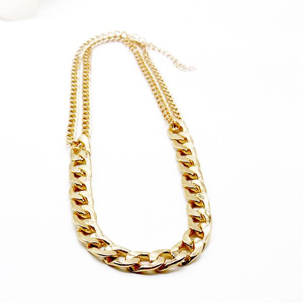 

fashion hip-hop exaggerated gold chain personality performance props plastic imitation nightclub accessories chain gold necklace, Silver