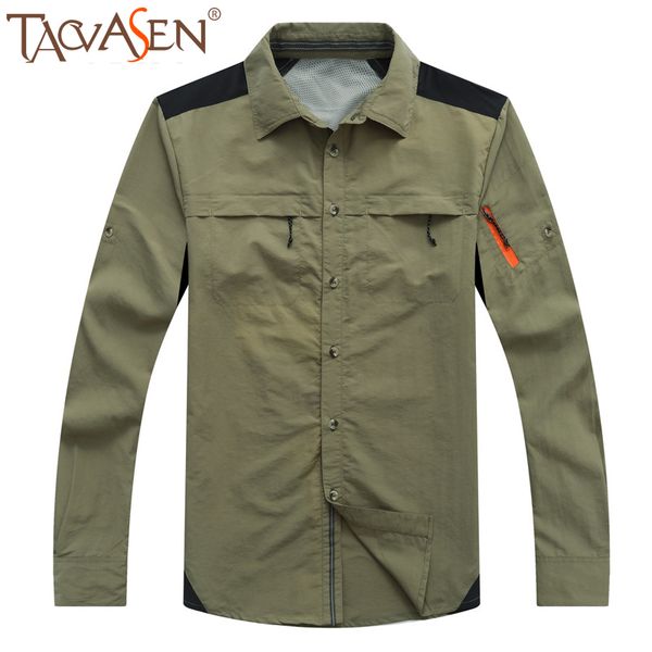 

tacvasen men hiking camping shirts roll-up long sleeve quick dry lightweight long sleeve cargo work tactical shirts, Gray;blue
