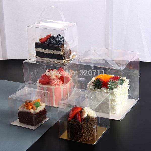 

5 size clear plastic mooncake holder paper pad for baking cookie packaging transparent bakery mini cakes muffins display boxes