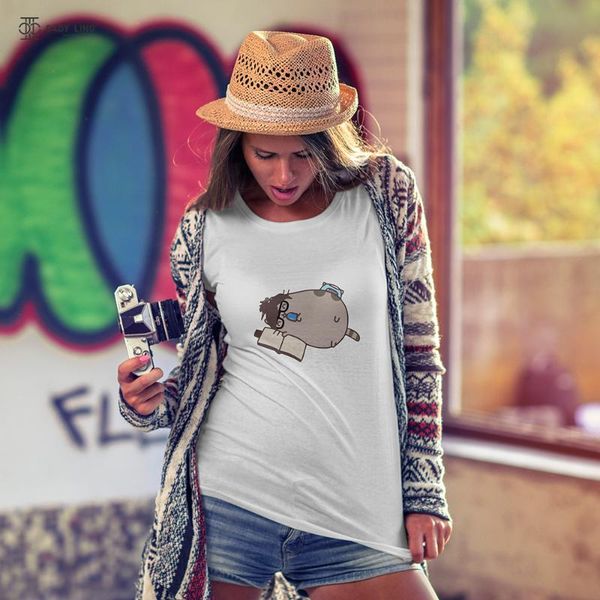 

cute fat cat t shirt women 2020 new summer cute fashion short sleeve t-shirt white thin section hipster tshirt clothing