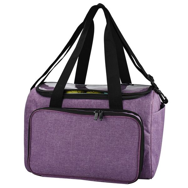 

auau-knitting bag yarn tote organizer with inner divider for wool crochet hooks knitting needles sewing set diy storage bag