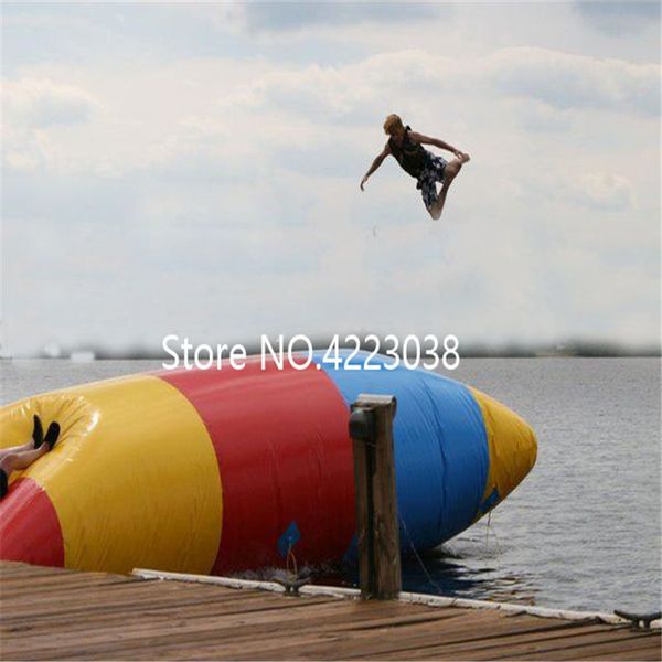 

9*3minflatable water catapult packs bouncing pillow inflatable water blob jumping bag floating beds a pump