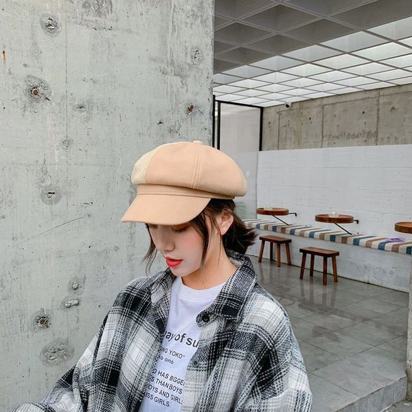 

newsboy hats sailor caps winter beret women's warm hat visor casual autumn classic england french style women berets, Blue;gray